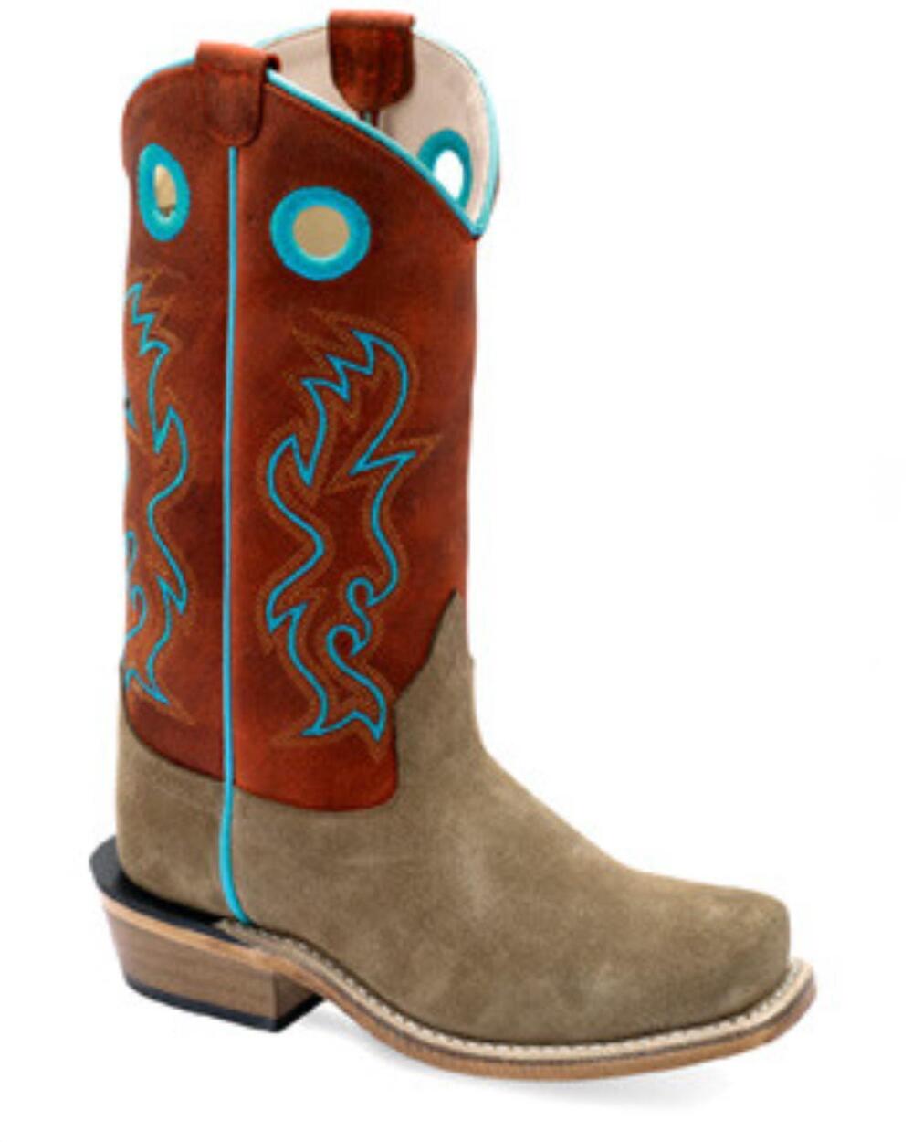 NEW OLD WEST kids' suede cutter toe boots in camel